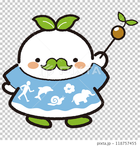 Character illustrations with natural environment and plant motifs Character illustrations with natural environment and plant motifs 118757455