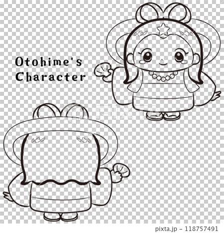 以乙姬為主題的人物插畫(正面和背面一組) 以乙姬為主題的人物插畫(正面和背面一組) 118757491