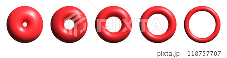 set of red inflated 3d circles. Vector illustration set of red inflated 3d circles. Vector illustration 118757707