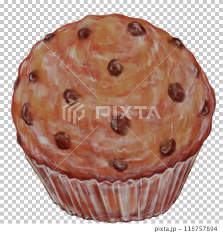 カップケーキ_チョコ_チョコチップ_チョコチップカップケーキ 118757894