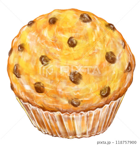 カップケーキ_チョコチップ_チョコチップカップケーキ 118757900