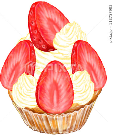 カップケーキ_苺いっぱい 118757903
