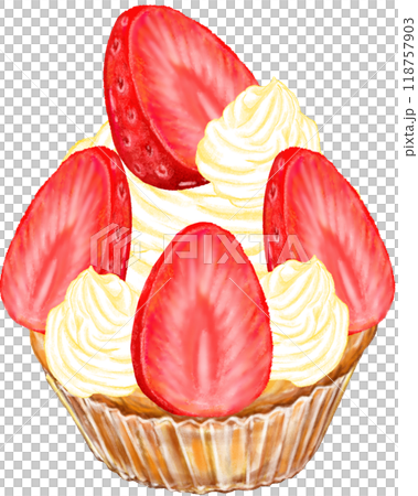 Cupcakes filled with strawberries Cupcakes filled with strawberries 118757903