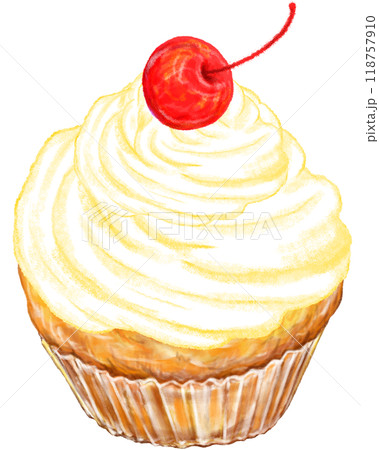 カップケーキ_さくらんぼ_ホイップクリーム 118757910
