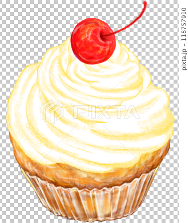 カップケーキ_さくらんぼ_ホイップクリーム 118757910