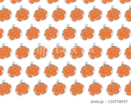 鉛筆画風のみかんのカラーイラストのパターン 鉛筆画風のみかんのカラーイラストのパターン 118758047