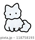 白猫　子猫のイラスト　ベクター 118758193