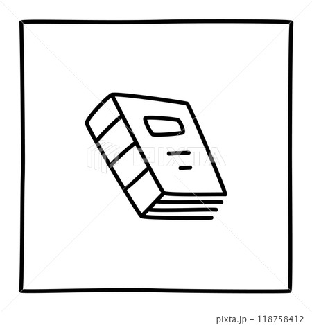 Doodle book icon freehand drawn with thin line in minimalistic style Doodle book icon freehand drawn with thin line in minimalistic style 118758412