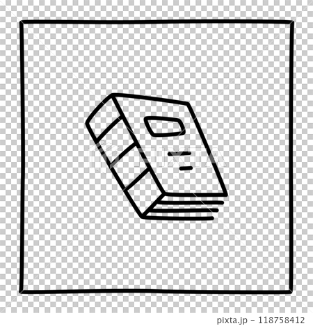 Doodle book icon freehand drawn with thin line in minimalistic style Doodle book icon freehand drawn with thin line in minimalistic style 118758412