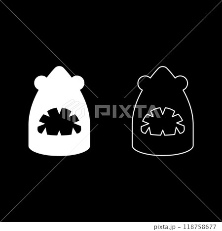 Shark head set icon white color vector illustration image solid fill outline contour line thin flat style Shark head set icon white color vector illustration image solid fill outline contour line thin flat style 118758677