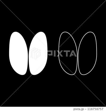 Hoof print sheep ewe ram wether set icon white color vector illustration image solid fill outline contour line thin flat style Hoof print sheep ewe ram wether set icon white color vector illustration image solid fill outline contour line thin flat style 118758757