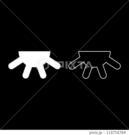 Cow's udder set icon white color vector illustration image solid fill outline contour line thin flat style 118758769