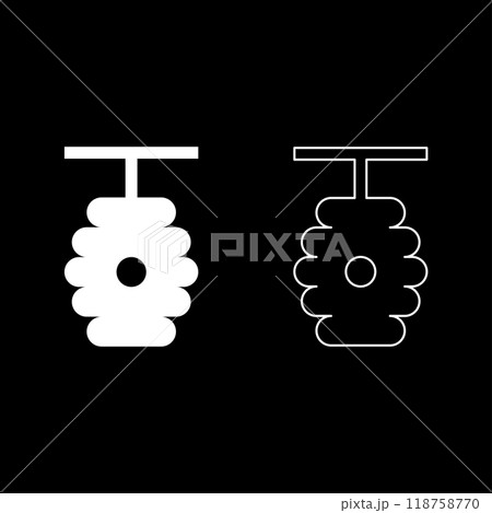 Beehive bee hive apiculture concept set icon white color vector illustration image solid fill outline contour line thin flat style 118758770