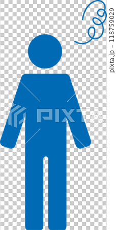 Worried person pictogram Moyamoya mark Worried person pictogram Moyamoya mark 118759029
