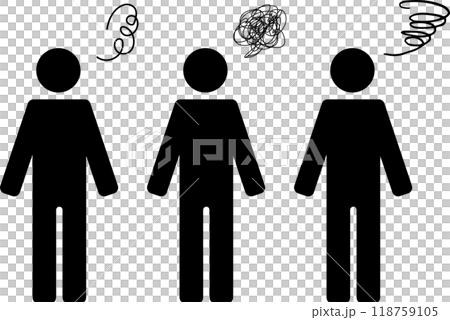 人物ピクトグラム　もやもやマーク　ポーズセット 118759105