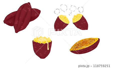 さつまいもイラスト4種セット 118759251