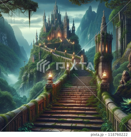 幻想的なライトアップされた階段 幻想的なライトアップされた階段 118760222