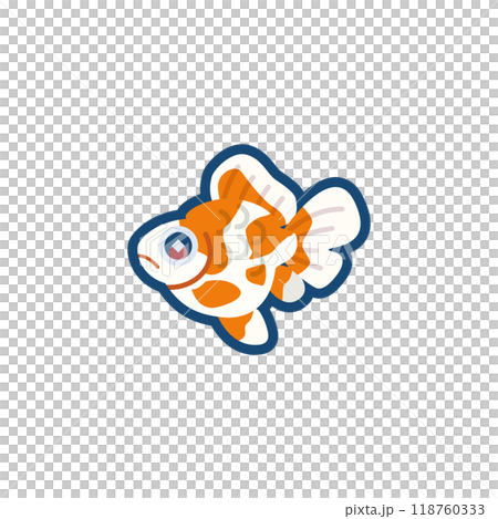 Illustration of a cute goldfish (broadtail ryukin) Illustration of a cute goldfish (broadtail ryukin) 118760333