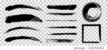 畫筆黑色圓形方形線框設定線條主筆觸 畫筆黑色圓形方形線框設定線條主筆觸 118762262
