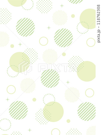 幾何学　メンフィス　背景　POP　水玉　キラキラ　黄緑 118762308
