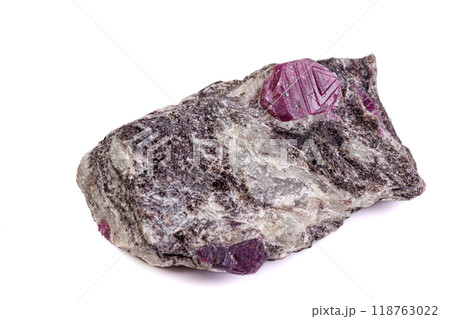 macro mineral stone ruby on a white background 118763022