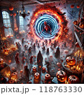 ハロウィンパーティーで開かれた地獄のポータル 118763330