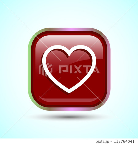 Love Icon Button Design Illustration, Heart Sign Love Icon Button Design Illustration, Heart Sign 118764041