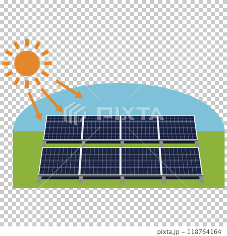 使用太陽能板的太陽能發電系統圖示 118764164