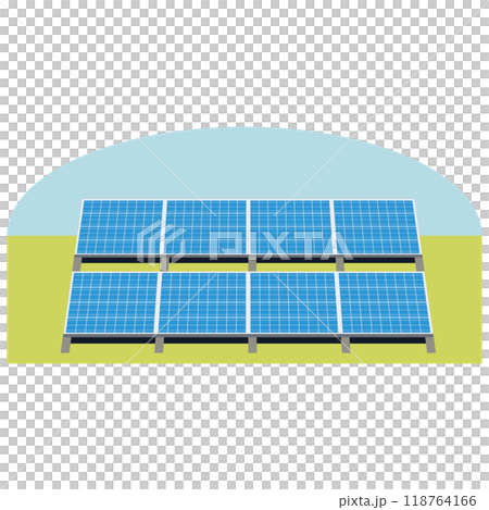Illustration of a solar power generation system using solar panels 118764166