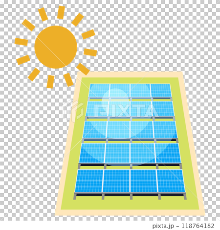 使用太陽能板的太陽能發電系統圖示 118764182