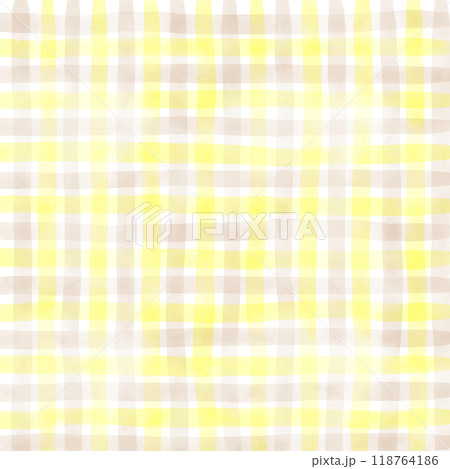 Yellow Beige Gingham Check Hand Drawn Pattern Background Overlay Yellow Beige Gingham Check Hand Drawn Pattern Background Overlay 118764186