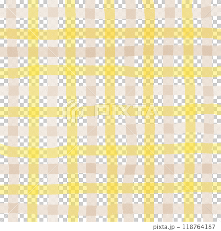 Yellow Beige Gingham Check Hand Drawn Pattern Background Overlay Yellow Beige Gingham Check Hand Drawn Pattern Background Overlay 118764187