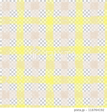 Yellow Beige Gingham Check Hand Drawn Pattern Background Overlay 118764192