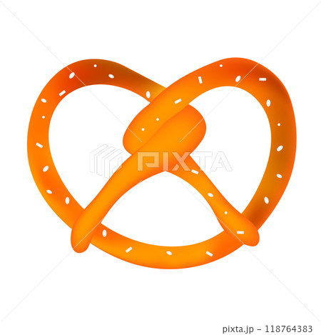 Bavarian pretzel symbol of oktoberfest with salt on white background 118764383