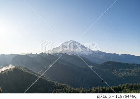 Beautiful views overlooking lush Mt. Rainier National Park from Tolmie Peak. Beautiful views overlooking lush Mt. Rainier National Park from Tolmie Peak. 118764460