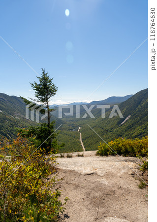 A beautiful view of mountains in White Mountain National Forest. A beautiful view of mountains in White Mountain National Forest. 118764630