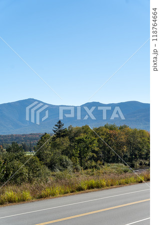 A beautiful view of mountains in White Mountain National Forest. A beautiful view of mountains in White Mountain National Forest. 118764664
