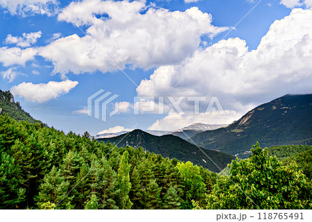 Beautiful landscape of the mountains of La Coma and La Pedra in the region of Solsones, province of Lerida Beautiful landscape of the mountains of La Coma and La Pedra in the region of Solsones, province of Lerida 118765491
