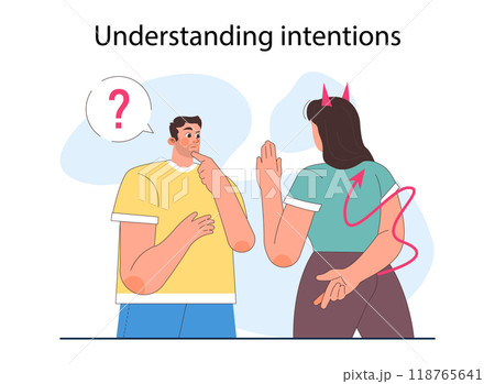 Emotional intelligence. Emotion balance and control skill. Positive aspects of emotional intelligence, EQ development. Characters with deep understanding other people intentions. Flat vector 118765641
