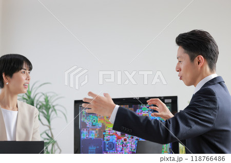 大きな身振りで説明するビジネスマン_1 大きな身振りで説明するビジネスマン_1 118766486