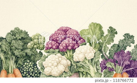 Detailed botanical drawing of vegetable harvest 118766772