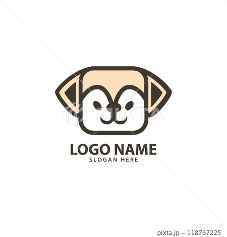 square dog face logo design vector 118767225