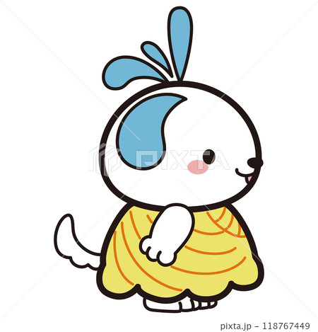 サンバの衣装を着た犬キャラクターイラスト 118767449