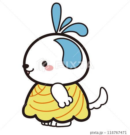 サンバの衣装を着た犬キャラクターイラスト 118767471