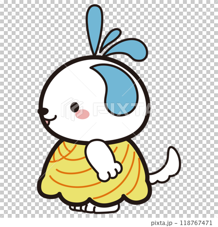 Dog character illustration wearing samba costume Dog character illustration wearing samba costume 118767471