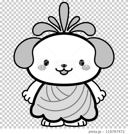 サンバの衣装を着た犬キャラクターイラスト 118767472