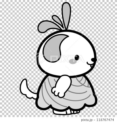 Dog character illustration wearing samba costume Dog character illustration wearing samba costume 118767474