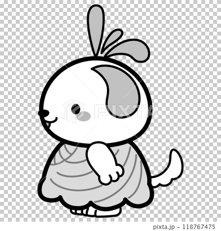 サンバの衣装を着た犬キャラクターイラスト 118767475