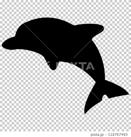 簡單的海豚剪影插圖 118767493