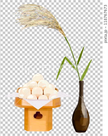 芒草（1根）配月見團子 118767673